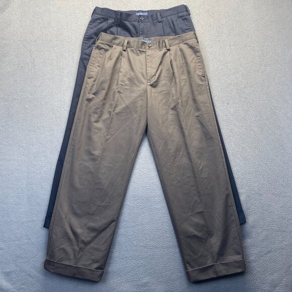 Izod , Bundle Of Two Dress Pants Mens Size 36X30,Pleated,Classic Fit,Cotton - Picture 1 of 12